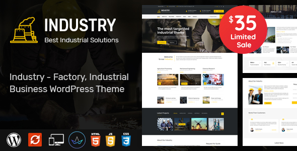 Industry - WordPress Theme for Factory and Industrial Business