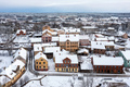 A panoramic view from above of the small Latvian town of Kandava on a winter day - PhotoDune Item for Sale