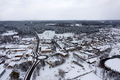 A panoramic view from above of the small Latvian town of Kandava on a winter day - PhotoDune Item for Sale