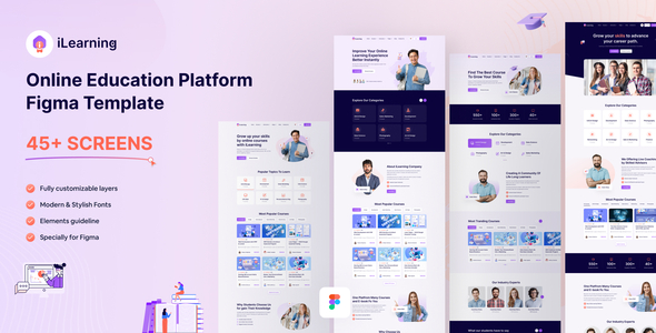 iLearning - Online Education Platform Figma Template