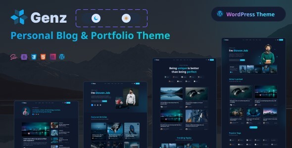 Genz – Creative Personal Blog / Portfolio Elementor WordPress Theme