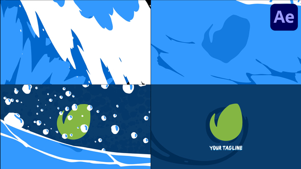 Ocean Wave Logo Opener for After Effects alt