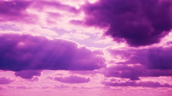 Pink Fluffy Clouds Cloud Sky Moving In Cloudy Sky