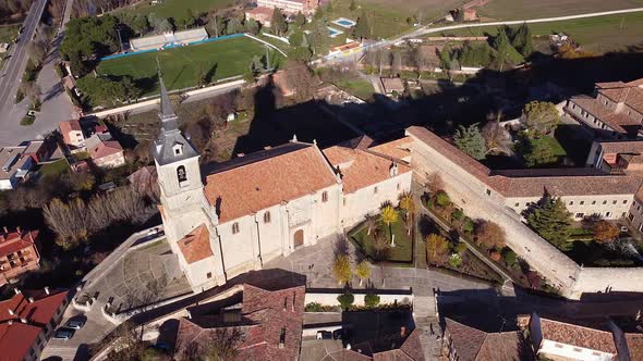 Aerial View of Lerma a Medieval Village in Burgos Province Castilla y Leon Spain