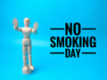 Wooden mannequin with a disagreeable style with the text NO SMOKING DAY. - PhotoDune Item for Sale
