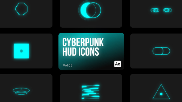 Cyberpunk HUD Icons 05 for After Effects alt