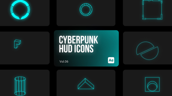 Cyberpunk HUD Icons 06 for After Effects alt