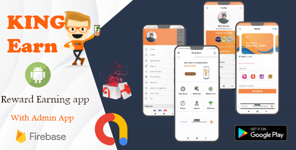 KingEarn -V4 - Android Rewards Earning App With Admin App
