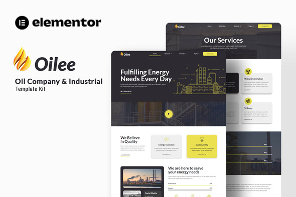 Oilee - Oil Company & Industrial Company Elementor Template Kit