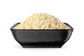 Sesame seeds in black bowl isolated on white. Side view. - PhotoDune Item for Sale