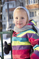 Smiling girl on playground in winter - PhotoDune Item for Sale