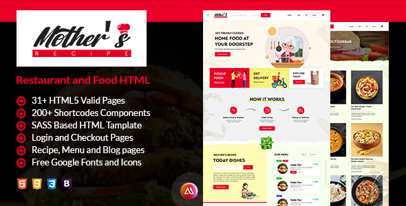 Mother's Recipe - Restaurant and Food HTML Template