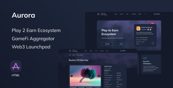 Aurora – Play to earn HTML Template