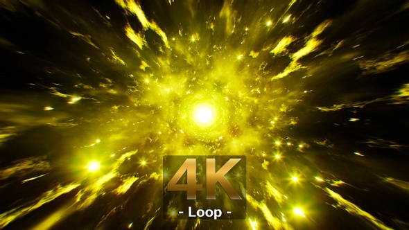 Glittering Yellow Energy Scatter Effect 4K