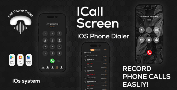 Codes: Android Android Full App Color Phone Flash Easy App Full Android Application ICall Dialer Screen ICall OS16 ICallScreen Dialer IOS Call Screen IPhone Dialer IPhone Style Call Like A Iphone Tools App