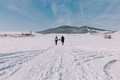 Traveling in winter on a snowy mountain - PhotoDune Item for Sale