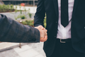 Close up professional businessmen shake hand with partner - PhotoDune Item for Sale