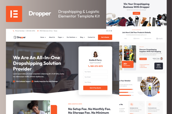 Dropper – Dropshipping & Logistic Elementor Template Kit