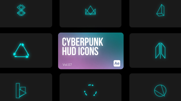 Cyberpunk HUD Icons 07 for After Effects alt