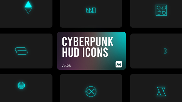Cyberpunk HUD Icons 08 for After Effects alt