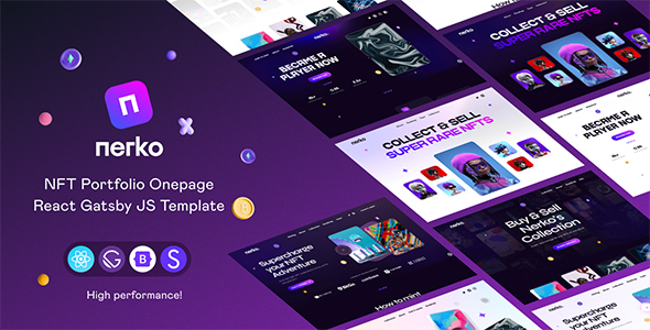 Nerko - NFT Portfolio React Gatsby Template