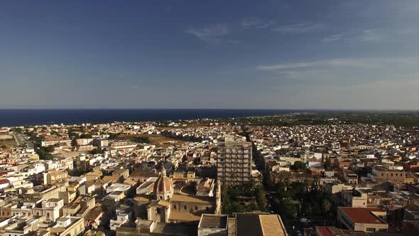 Flying over Neighbourhood near Sea