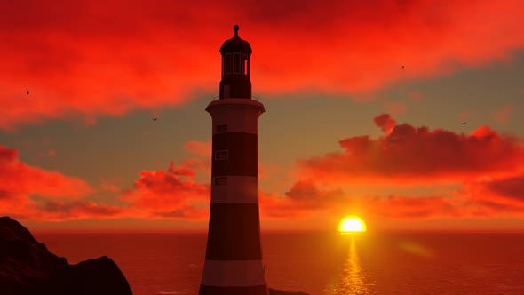 Lighthouse and Sunset View