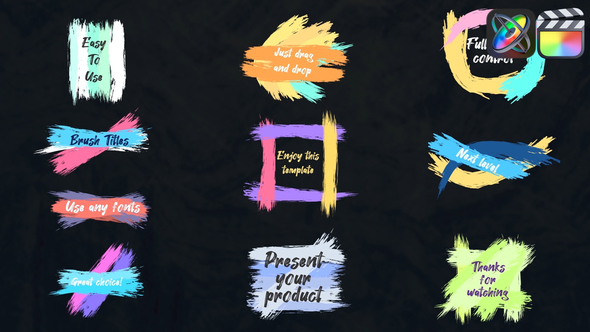 Colorful Brush Strokes Titles for FCPX alt