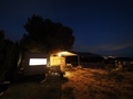 Two vans parked in the forest at night - PhotoDune Item for Sale