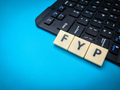 Wireless keyboard and toys word with word FYP. Business concept. - PhotoDune Item for Sale