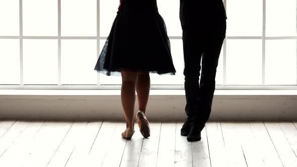 Couple of Dancers Practicing Moves Before Performance