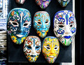 Colorful carnival masks on the shop window. - PhotoDune Item for Sale