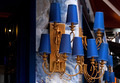 Blue lamps with gold mounts, retro style. Interior detail. - PhotoDune Item for Sale
