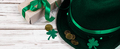 Leprechaun hat, gold coins, clover shamrock and gift  - PhotoDune Item for Sale