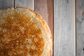 A stack of crepes on a wooden background. - PhotoDune Item for Sale