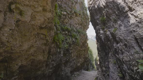 Narrow passage in rocks