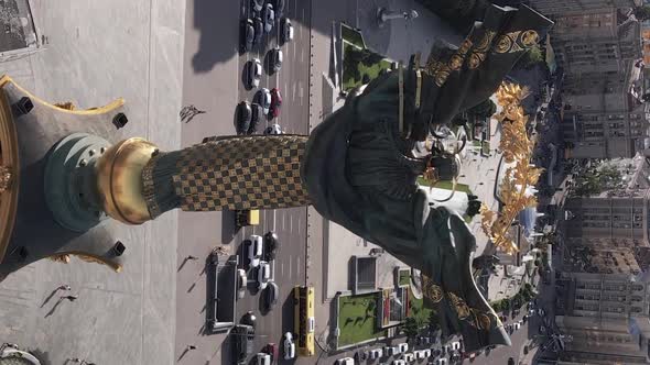 Monument on Independence Square in Kyiv Ukraine