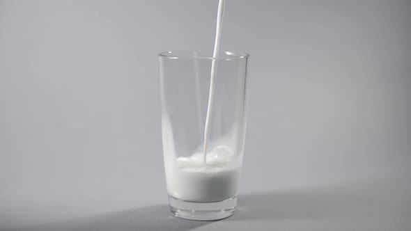 SLOW MOTION: Pouring Milk in the Glass