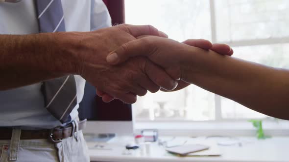 Doctor examining a senior woman in a retirement home