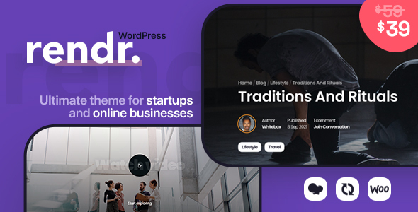 Rendr – Tech Startup & Business WordPress Theme