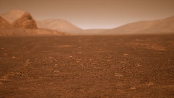 Fantastic Martian Landscape in Rusty Orange Shades alt