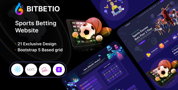 Bitbetio - Sports Betting Website React Next JS Template