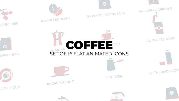 Coffee - Set of 16 Animated Icons