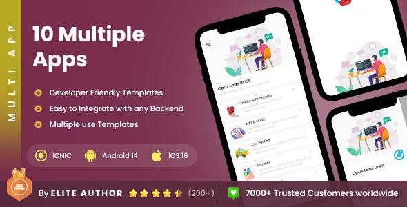 Multiple App Template UI kit with 100+ Screens | Android iOS App Template | Ionic 6 UI Kit