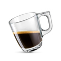 Glass cup of espresso coffee isolated on white. Levitation. No people. - PhotoDune Item for Sale