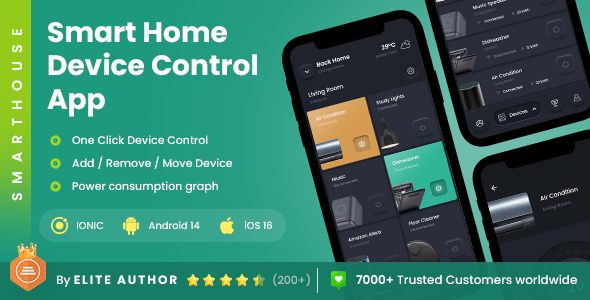 2 App Template | Smart Home App | Home Upgrade | Home Control App | Home Automation App | SmartHouse