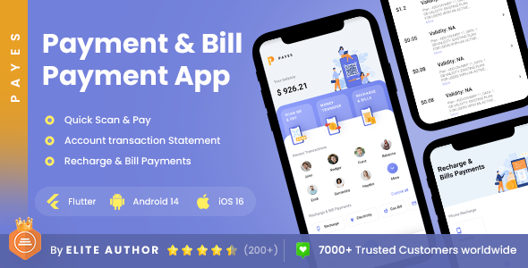 2 App Template| Online Bill Payment App| Recharge App| Booking App| Wallet App| Payes