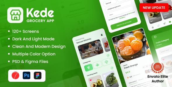 Kede - Grocery Mobile App HTML ( Framework 7 + PWA )