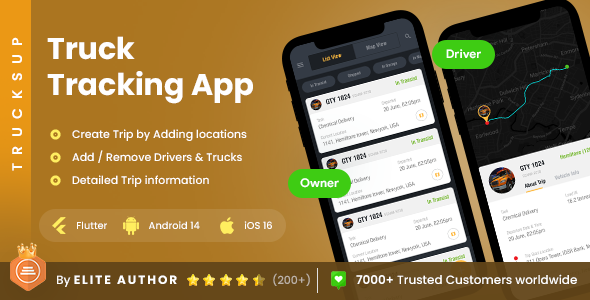 4 App Template| Truck Tracking App| Truck Business Management  App| Truck Driver App | TrucksUp