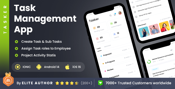 2 App Template| Task Planner | Task Organizer| Task Supervision| Project Management|  Tasker